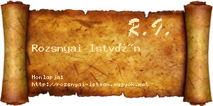 Rozsnyai István névjegykártya
